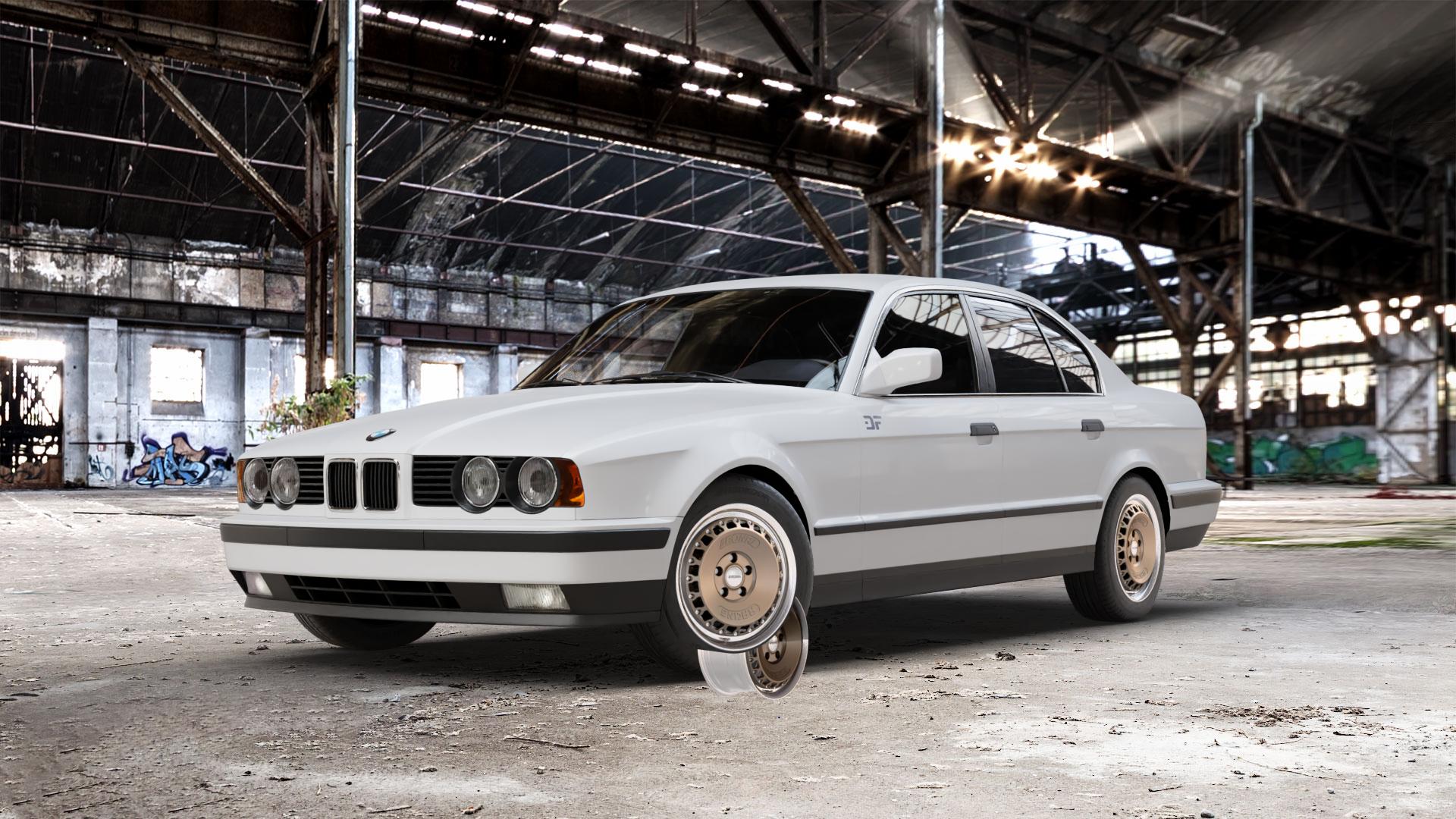 RONAL RR10 BRONZE MATT Felge mit Reifen in 16Zoll Winterfelge Alufelge auf weissem BMW M5 Typ E34 (Limousine) 520i 525i 530i 535i 540i 525tds 518i 525td 524td E28 525ix (Touring) 5er Limousine (5/1) (5/H) Touring 6er E24 Coupé (6 CS) E12 1500- ⬇️ mit 15mm Tieferlegung ⬇️ Old Industrial Hall_max_5300mm_2024 Frontansicht_1