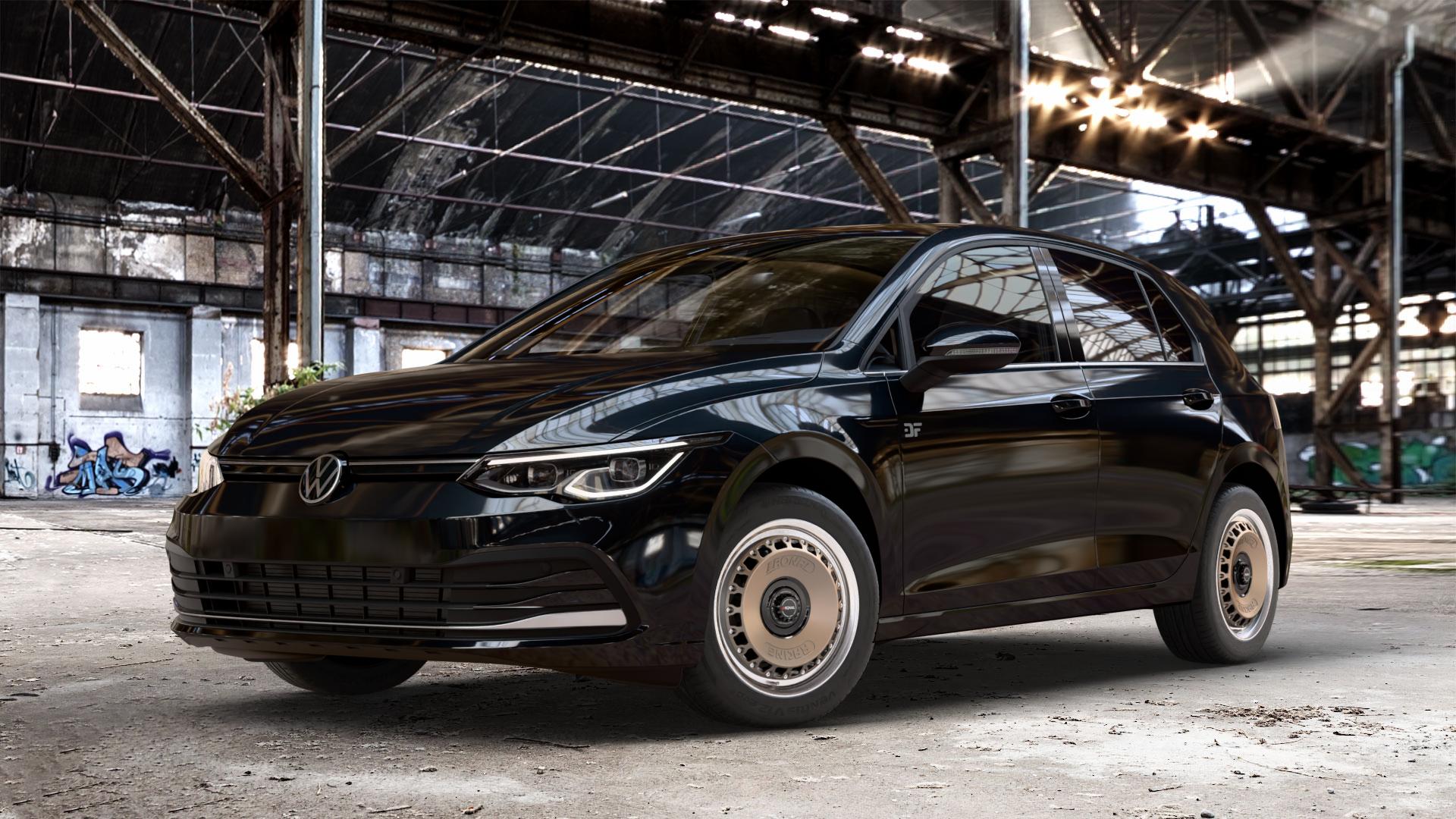 RONAL RR10 REV B BRONZE MATT Felge mit Reifen in 16Zoll Winterfelge Alufelge auf metallic schwarzem Volkswagen (VW) Golf 8 1,5l TSI 96kW (131 PS) 110kW (150 2,0l TDI 85kW (116 Mild-Hybrid 1,0l 81kW (110 66kW (90 1,4l Hybrid TGI 4Motion 140kW (190 ⬇️ mit 15mm Tieferlegung ⬇️ Old Industrial Hall_max_4400mm_2024 Frontansicht_1