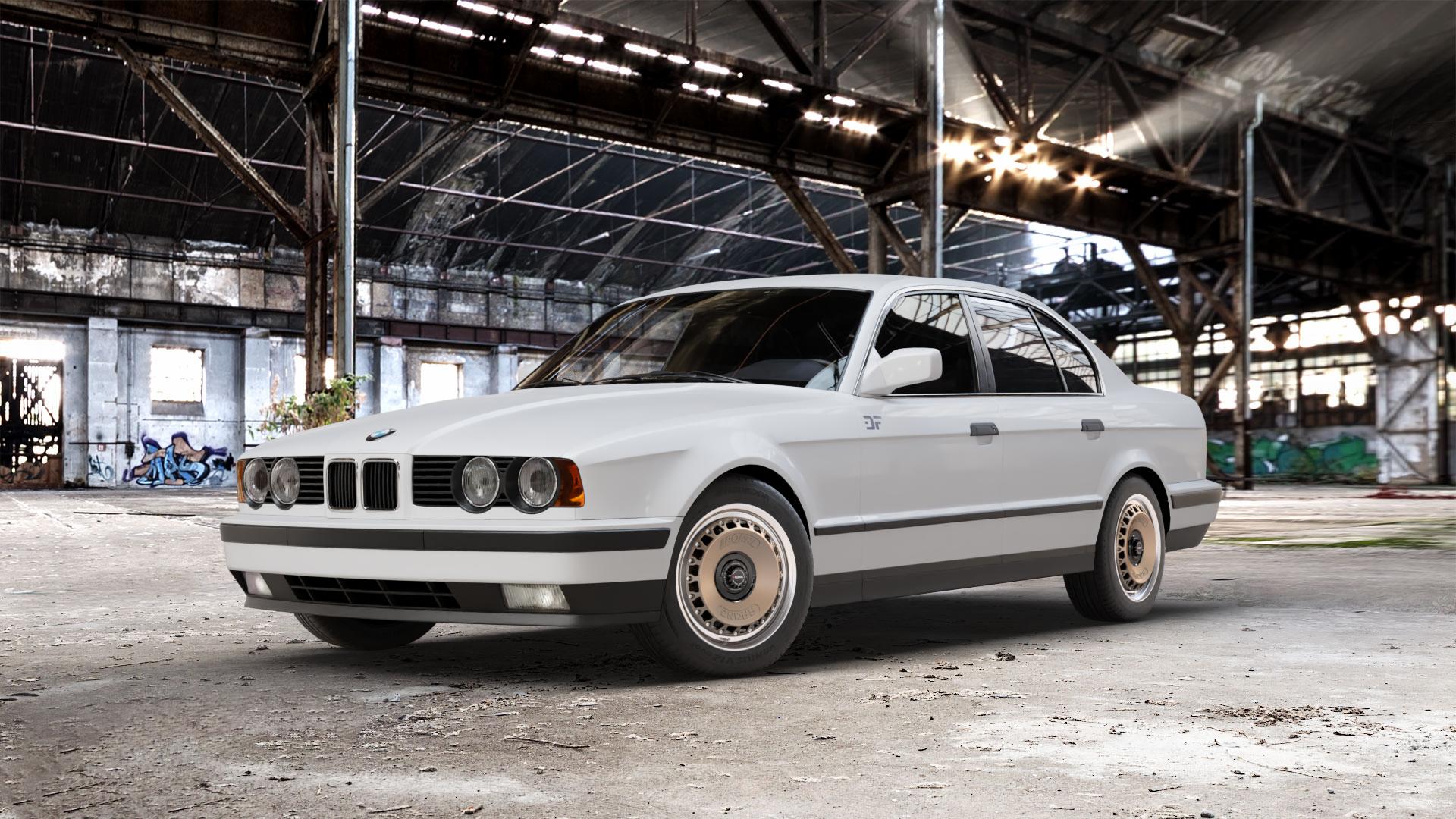 RONAL RR10 REV B BRONZE MATT Felge mit Reifen in 16Zoll Winterfelge Alufelge auf weissem BMW M5 Typ E34 (Limousine) 520i 525i 530i 535i 540i 525tds 518i 525td 524td E28 525ix (Touring) 5er Limousine (5/1) (5/H) Touring 6er E24 Coupé (6 CS) E12 1500- ⬇️ mit 15mm Tieferlegung ⬇️ Old Industrial Hall_max_5300mm_2024 Frontansicht_1