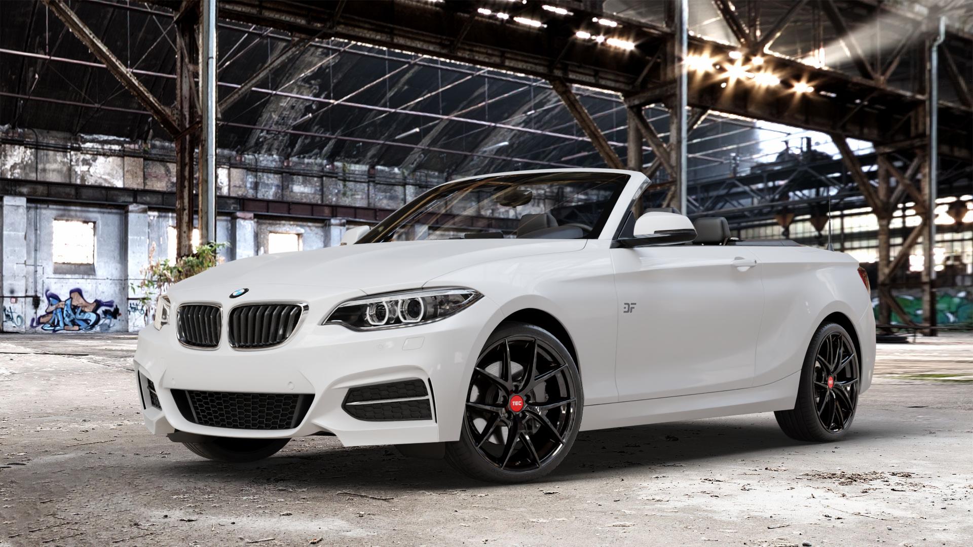 Tec Speedwheels GT6 EVO Schwarz Glanz Felge mit Reifen in 19Zoll Winterfelge Alufelge auf weissem BMW 220d Typ F23 (Cabrio) 2,0l 140kW (190 PS) 220i 135kW (184 228i 180kW (245 2 M235i 3,0l 240kW (326 218i 1,5l 100kW (136 xDrive 225d 165kW (224 218d 110kW (150 ⬇️ mit 15mm Tieferlegung ⬇️ Old Industrial Hall_max_4400mm_2024 Frontansicht_1
