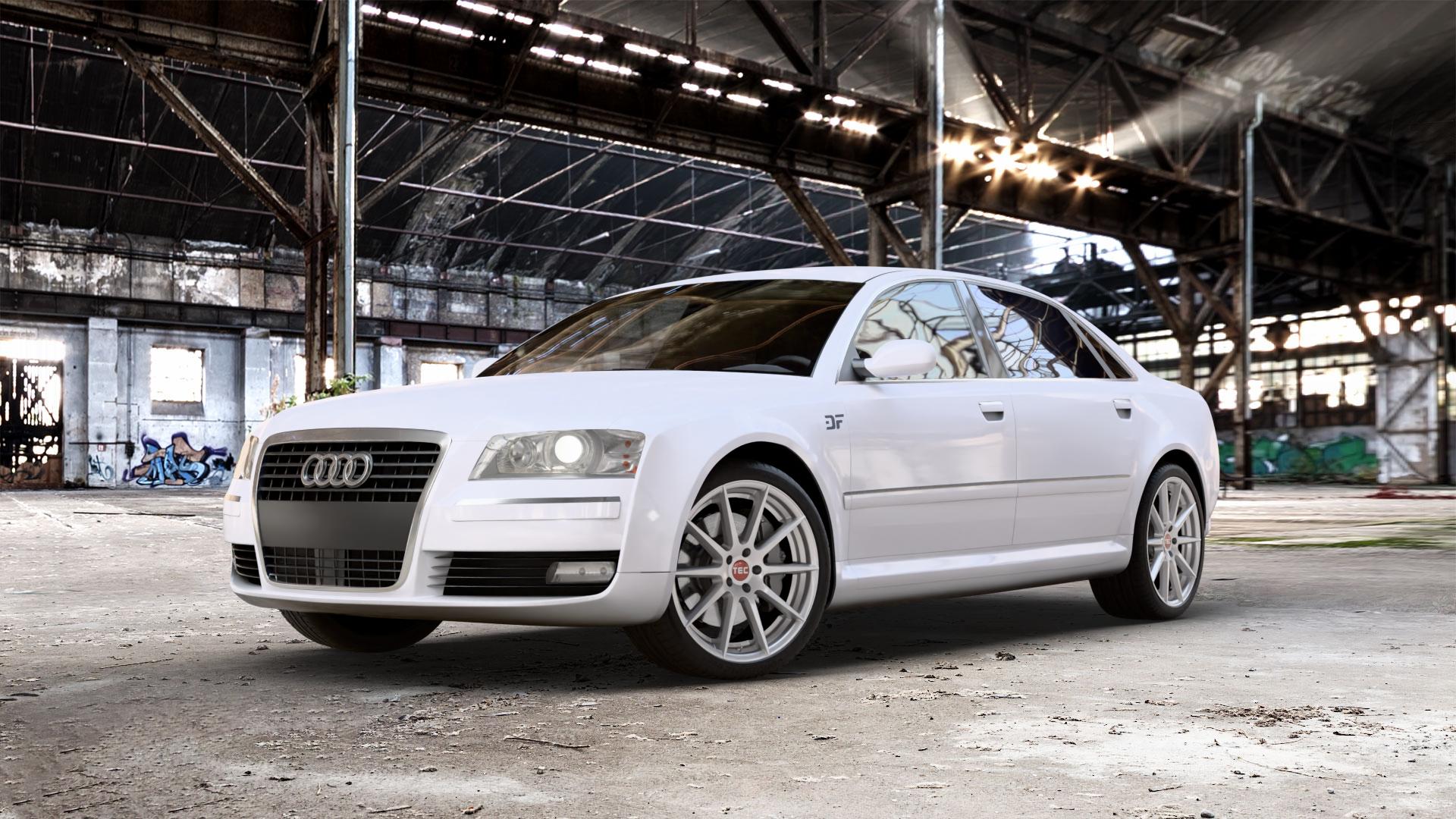 Tec Speedwheels GT7 Hyper Silber Felge mit Reifen in 20Zoll Winterfelge Alufelge auf weissem Audi A8 Typ D3/4E 3,7l quattro 206kW (280 PS) 4,2l 246kW (334 3,0l 162kW (220 3,2l FSI 191kW (260 TDI 155kW (211 171kW (232 4,0l 202kW (275 240kW (326 2,8l 154kW ⬇️ mit 15mm Tieferlegung ⬇️ Old Industrial Hall_max_5300mm_2024 Frontansicht_1
