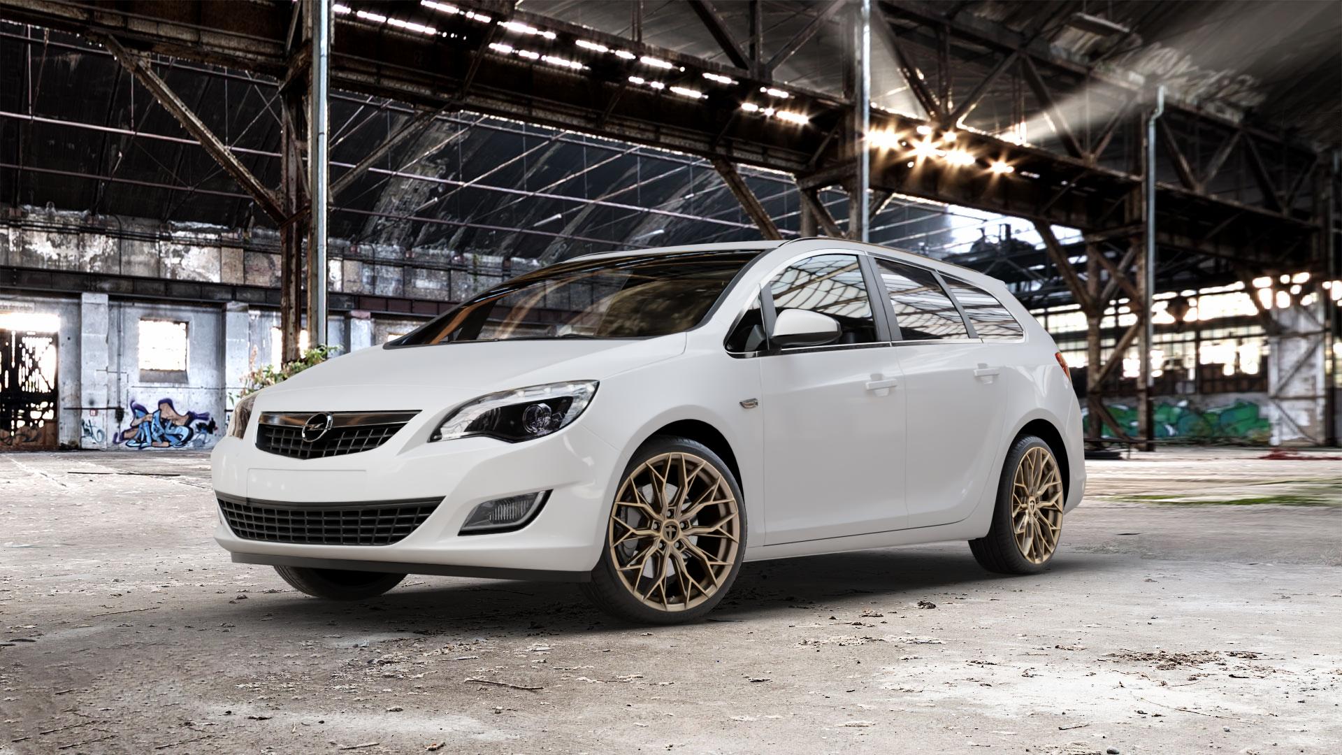TOMASON TN31 bronze Felge mit Reifen in 19Zoll Alufelge auf weissem Opel Astra J Sports Tourer Typ P-J/SW Facelift ⬇️ mit 15mm Tieferlegung ⬇️ Old Industrial Hall_max_5300mm_2024 Frontansicht_1