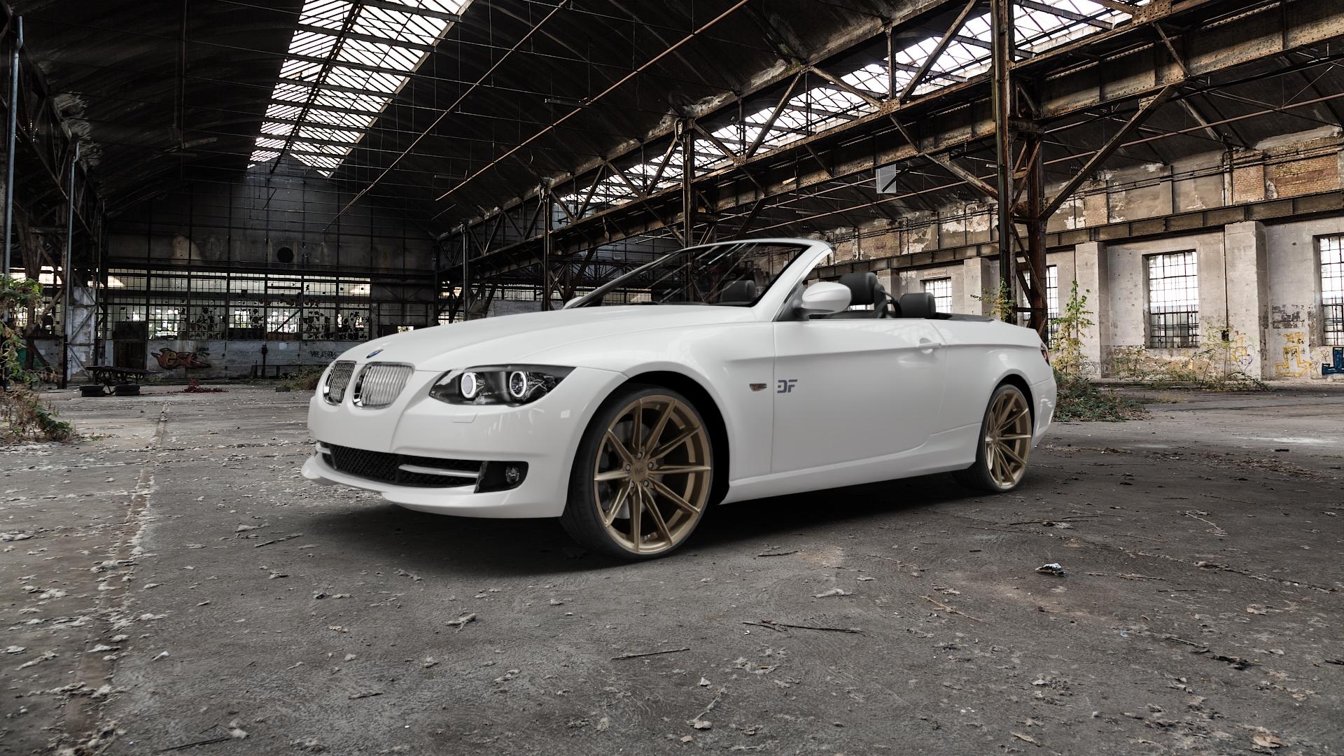 Wheelforce CF.3-FFR SATIN BRONZE Felge mit Reifen in 20Zoll Winterfelge Alufelge auf weissem BMW M3 Typ E93 (Cabrio) 3er Cabrio (392C, 3C) ⬇️ mit 15mm Tieferlegung ⬇️ Old Industrial Hall_max5000mm_2022 Frontansicht_1
