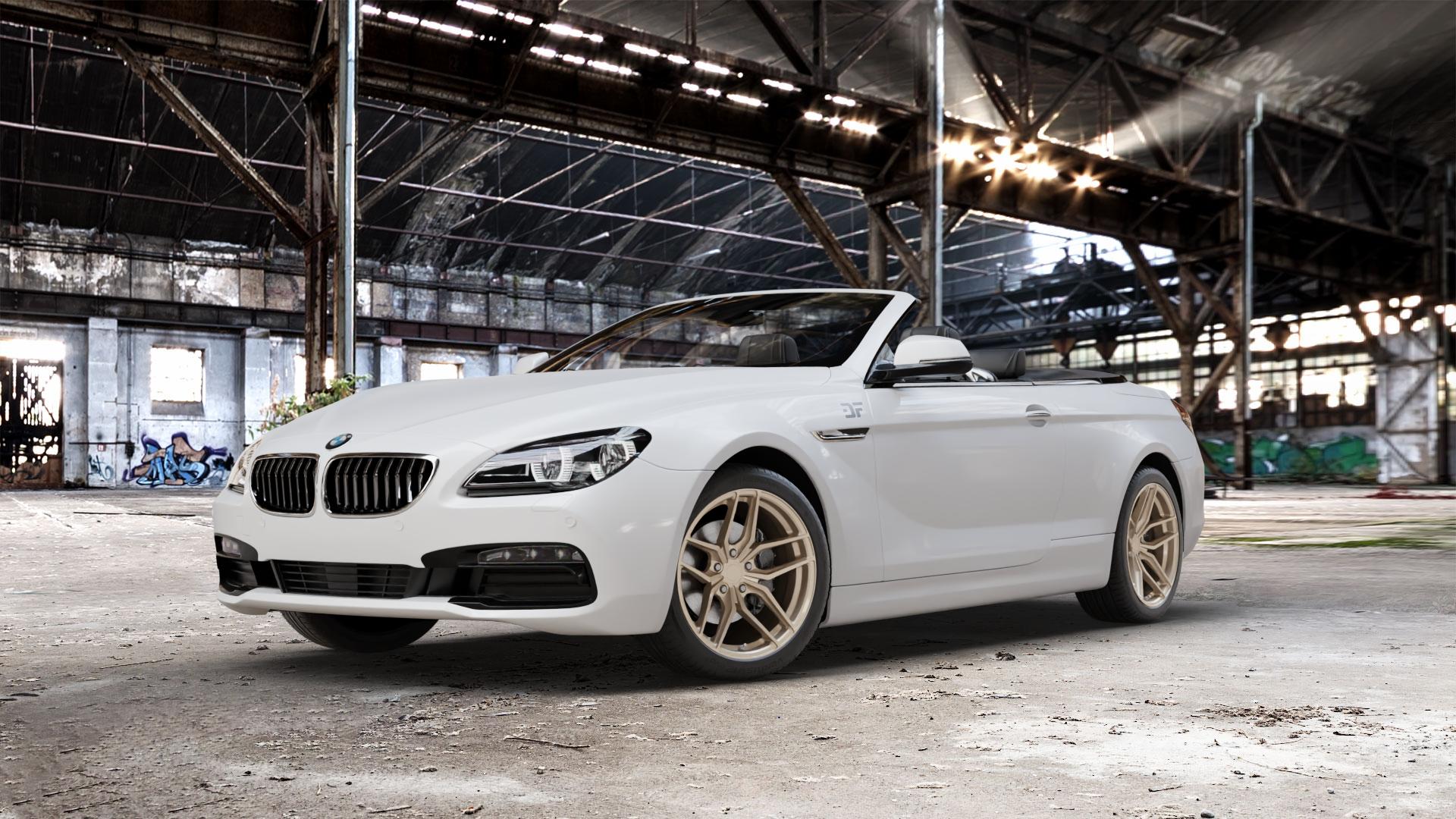 Z-Performance ZP2.1 Cafe Americano Felge mit Reifen bronze in 19Zoll Winterfelge Alufelge auf weissem BMW M6 Typ E64 (Cabrio) 640i F12 640d 650i xDrive 6er Cabrio (663C) (6C) ⬇️ mit 15mm Tieferlegung ⬇️ Old Industrial Hall_max_5300mm_2024 Frontansicht_1