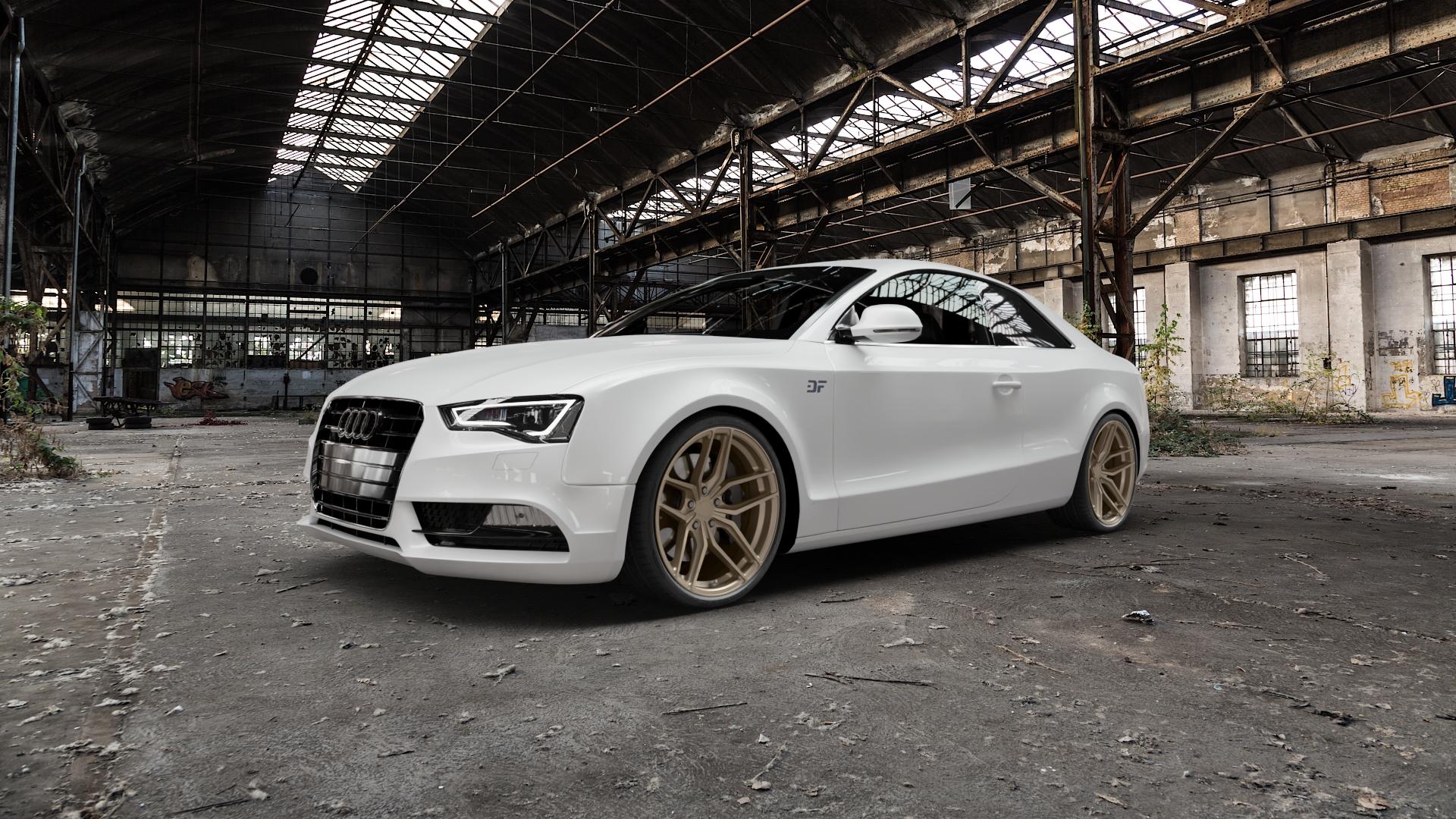 Z-Performance ZP2.1 Cafe Americano Felge mit Reifen bronze in 20Zoll Winterfelge Alufelge auf weissem Audi A5 Typ B8 (Cabriolet) Facelift (Coupé) ⬇️ mit 15mm Tieferlegung ⬇️ Old Industrial Hall_max5000mm_2022 Frontansicht_1