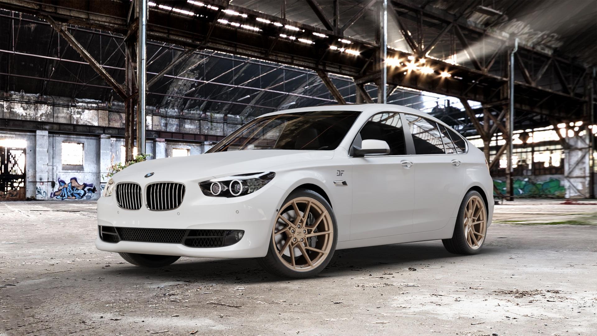 Z-Performance ZP3.1 FlowForged Cafe Americano Felge mit Reifen bronze in 20Zoll Winterfelge Alufelge auf weissem BMW 535i GT Typ F07 xDrive 550i 530d 535d 520d 528i 5er Gran Turismo (GT, K-N1) ⬇️ mit 15mm Tieferlegung ⬇️ Old Industrial Hall_max_5300mm_2024 Frontansicht_1