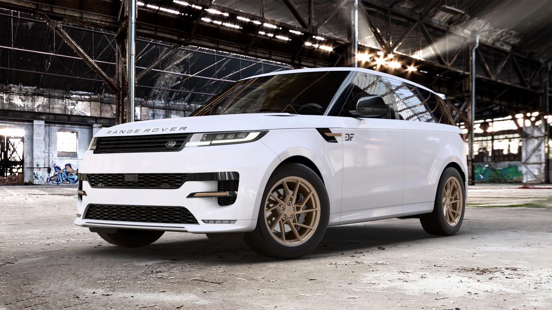 Z-Performance ZP3.1 FlowForged Cafe Americano Felge mit Reifen bronze in 20Zoll Winterfelge Alufelge auf weissem Land Rover Range Sport Typ LS LW Facelift L1 ⬇️ mit 15mm Tieferlegung ⬇️ Old Industrial Hall_max_5300mm_2024 Frontansicht_1
