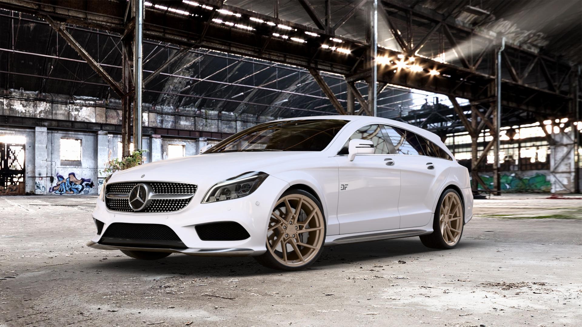 Z-Performance ZP3.1 FlowForged Cafe Americano Felge mit Reifen bronze in 20Zoll Winterfelge Alufelge auf weissem Mercedes CLS Typ X218 Shooting Brake 2,1l 250 CDI 150kW (204 PS) 3,0l 350 195kW (265 4Matic 3,5l 225kW (306 4,7l 500 300kW (408 5,5l 63 AMG 410kW (557 4-Matic 43 ⬇️ mit 15mm Tieferlegung ⬇️ Old Industrial Hall_max_5300mm_2024 Frontansicht_1