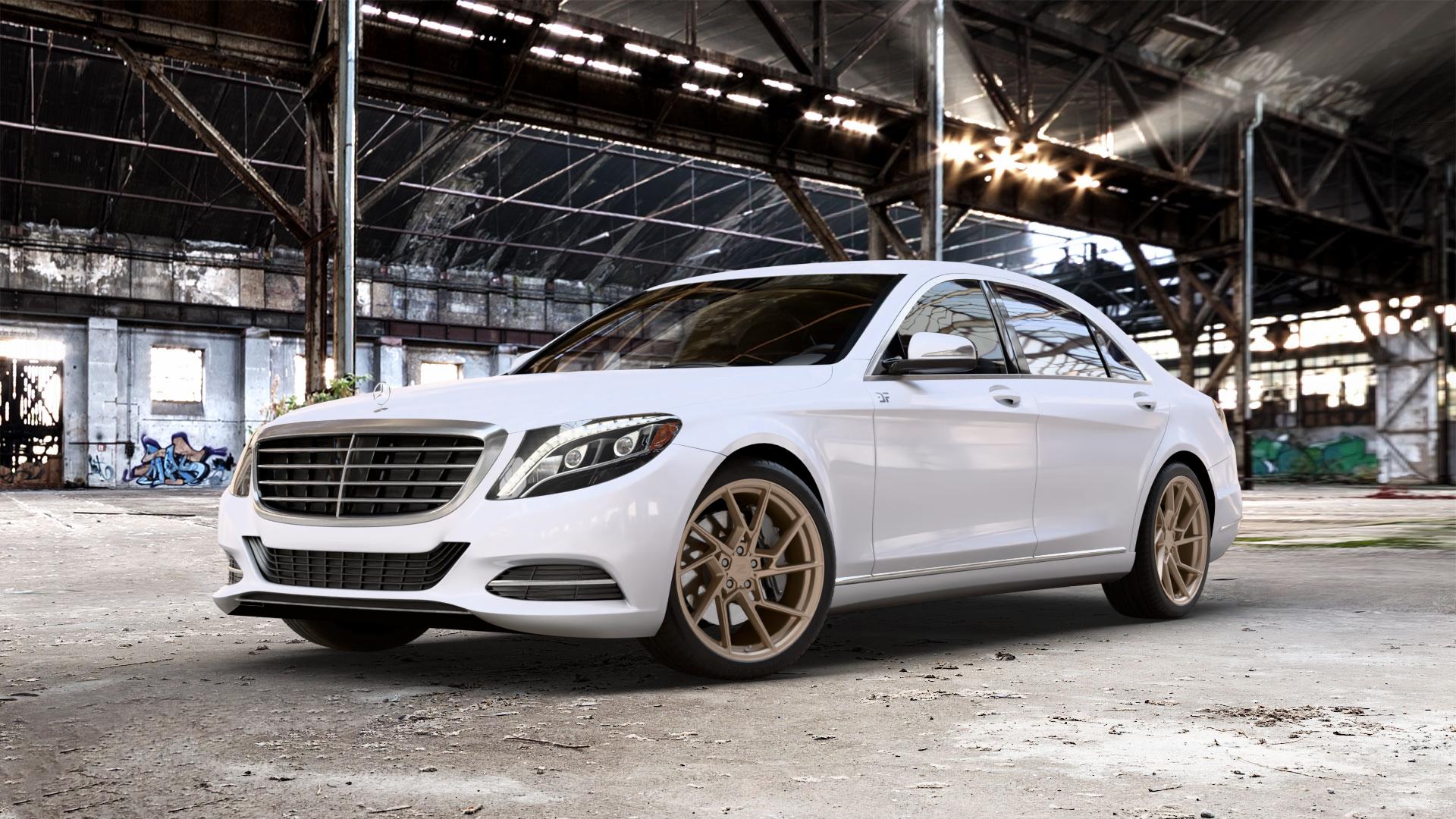 Z-Performance ZP3.1 FlowForged Cafe Americano Felge mit Reifen bronze in 20Zoll Winterfelge Alufelge auf weissem Mercedes S-Klasse Typ W222 Facelift ⬇️ mit 15mm Tieferlegung ⬇️ Old Industrial Hall_max_5300mm_2024 Frontansicht_1