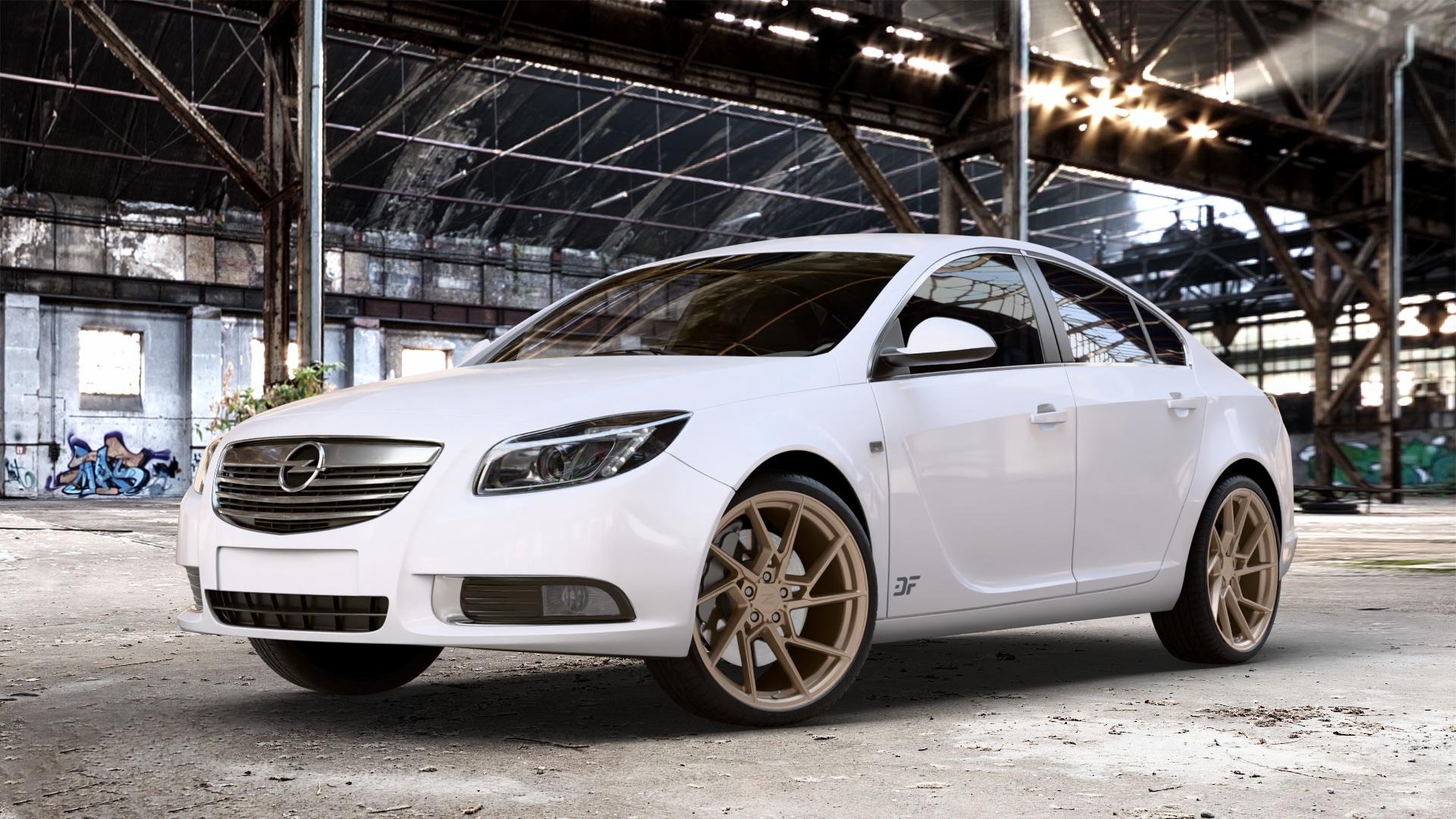 Z-Performance ZP3.1 FlowForged Cafe Americano Felge mit Reifen bronze in 20Zoll Winterfelge Alufelge auf weissem Opel Insignia I Stufenheck Fließheck Facelift ⬇️ mit 15mm Tieferlegung ⬇️ Old Industrial Hall_max_4400mm_2024 Frontansicht_1